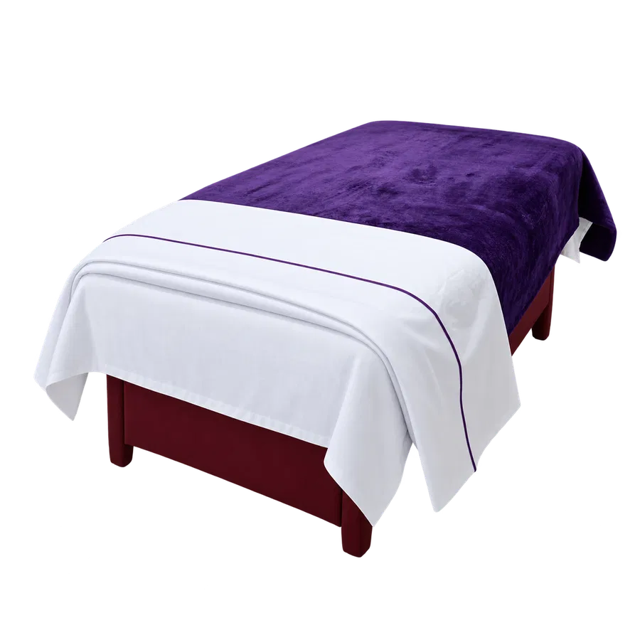 Juego Textil Premium Morado y Blanco