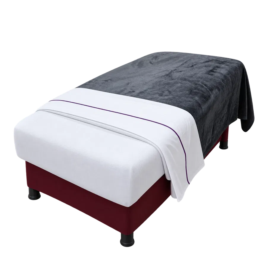 Juego Textil Gris con Sábana Blanca
