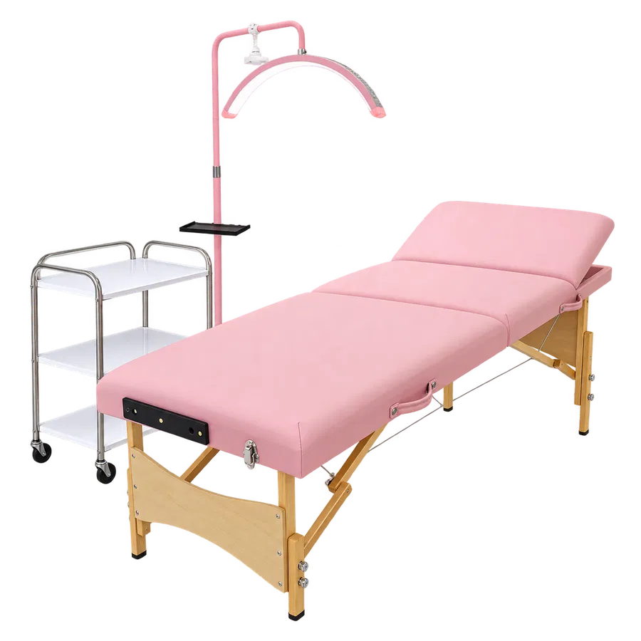 Camilla Spa Portátil Rosa con Accesorios