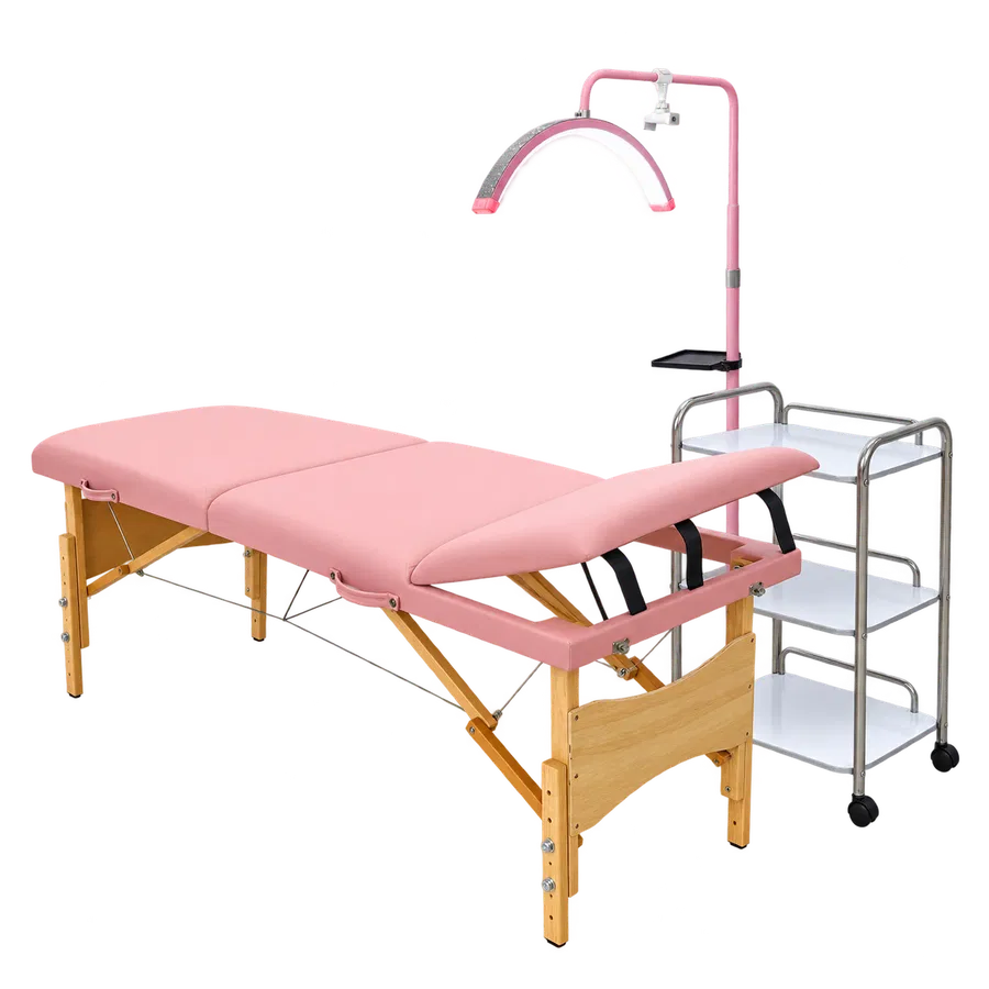 Camilla Spa Portátil Rosa con Lámpara